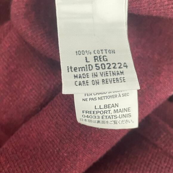LL Bean Mens Shirt L Maroon Henley Waffle Knit Cotton Gorpcore Hike Camp Comfort - Picture 6 of 9